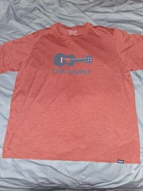 Patagonia Coral Graphic Tee with Slate Blue Print